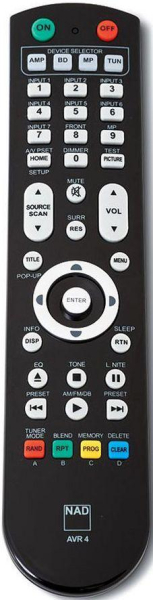 Replacement remote control for Nad AVR4