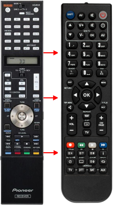Replacement remote for Pioneer AXD7466, SC09TX