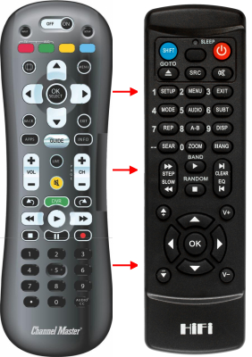 Replacement remote control for Channel Master CM-7004
