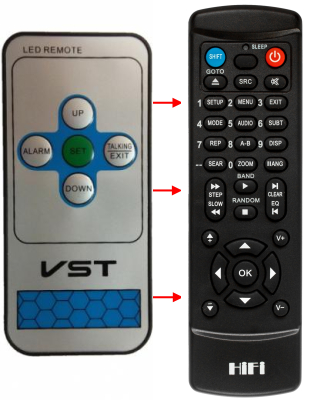 Erstatnings-fjernbetjening til  Vst VST-770T