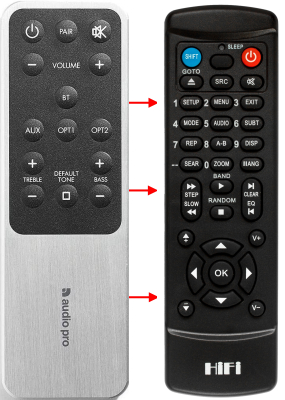 Replacement remote control for Audio Pro ADDON T14