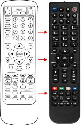 Replacement remote control for Irradio DVD4