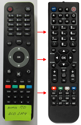Replacement remote control for Access HD DCD2104