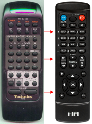 Replacement remote control for Technics SA-GX170