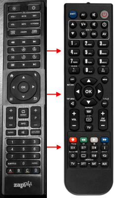 Replacement remote control for Zappiti PRO4K HDR