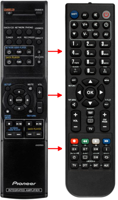 Replacement remote control for Pioneer AXD7651