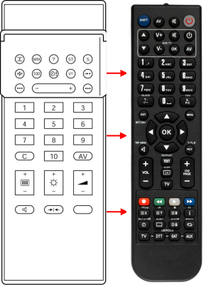 Replacement remote control for Saba 55M644