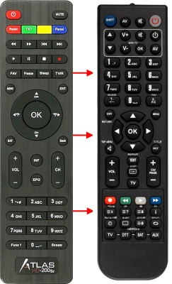 Replacement remote control for Cristor ATLAS HD200S