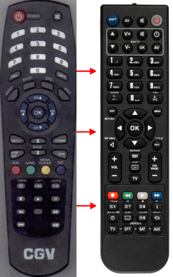 Replacement remote control for Cgv PREMIO HD-W3