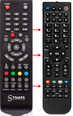 Replacement remote control for Synaps TSD2840