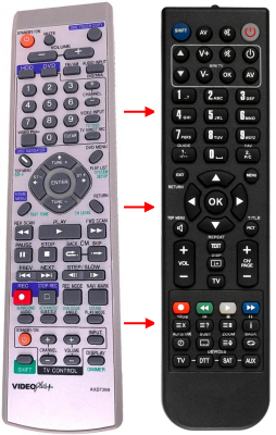 Replacement remote control for Pioneer XV-DVR9H