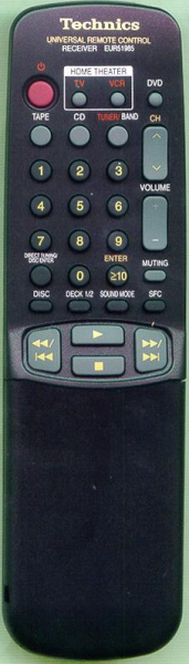Replacement remote control for Technics EUR51984