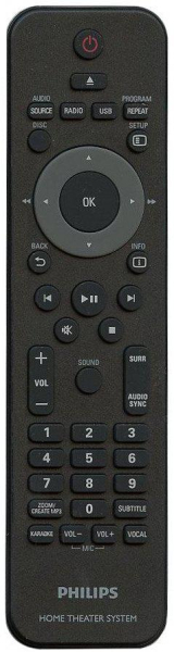 Replacement remote control for Philips HTS351051