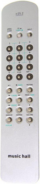 Replacement remote control for Music Hall IR25.2