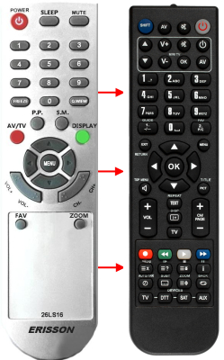Replacement remote control for Erisson 32LS16