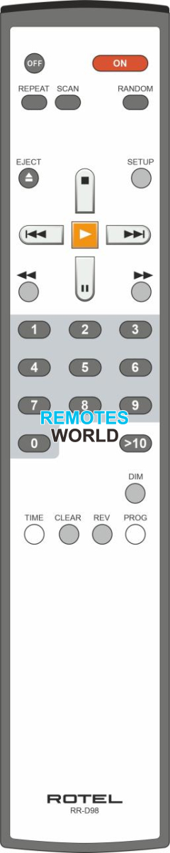 Replacement remote control for Rotel RR-D97