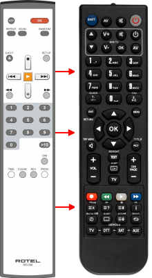 Replacement remote for Rotel RRD95, RR-D95