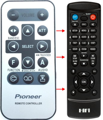 Replacement remote control for Pioneer CD-R30