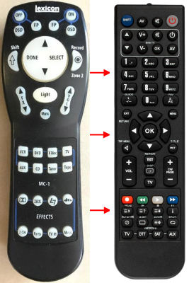 Replacement remote control for Lexicon MC-1