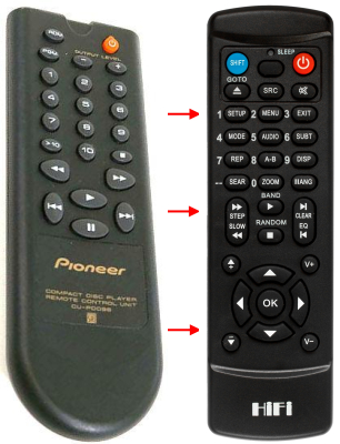Replacement remote control for Pioneer CU-PD096