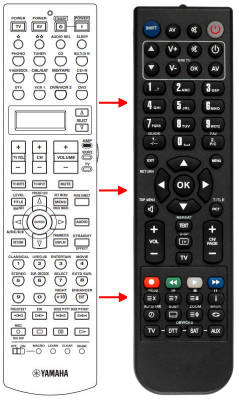 Replacement remote control for Yamaha RAV360