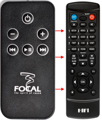 Vervangings afstandsbediening voor Focal XS
