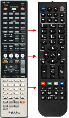 Replacement remote control for Yamaha RX-A1000