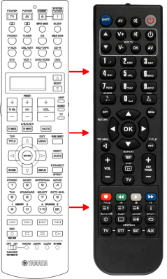 Replacement remote control for Yamaha DSP-AX2500