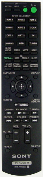 Replacement remote control for Sony HT-M77
