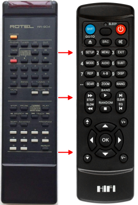 Replacement remote control for Rotel RR-904