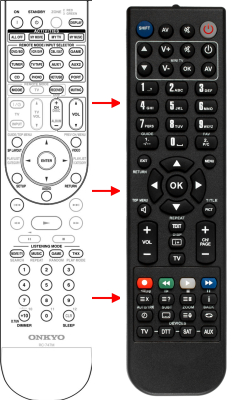 Replacement remote control for Onkyo TX-NR5007