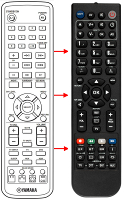 Replacement remote control for Yamaha YSP-1