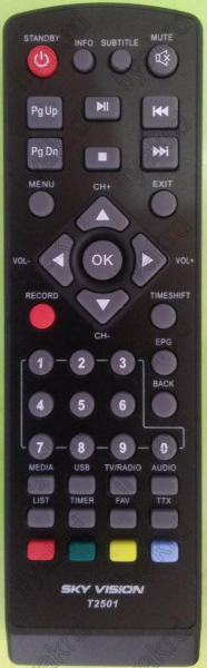 Replacement remote control for Sky Vision T2501