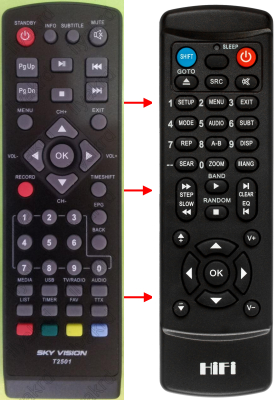 Replacement remote control for Sky Vision T2501