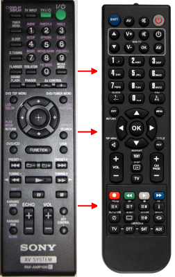 Replacement remote control for Sony SHAKE-6D