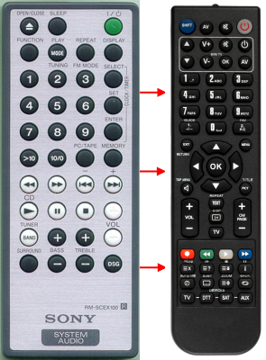 Replacement remote for Sony CMT-EX100 CMT-EX200 HCD-EX100