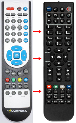 Replacement remote control for AZ America 922PFC