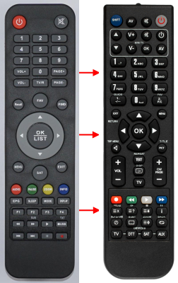 Replacement remote control for AZ America 1001