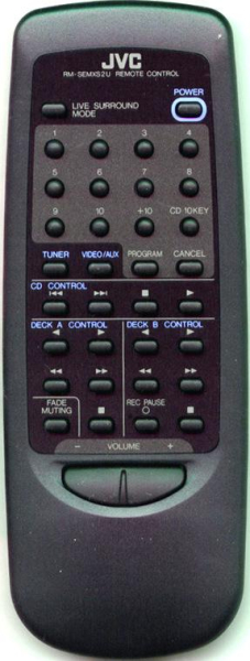 Replacement remote control for JVC RM-SEMXS2U