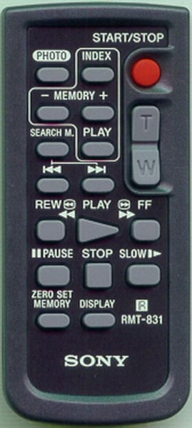 Replacement remote control for Sony RMT-831