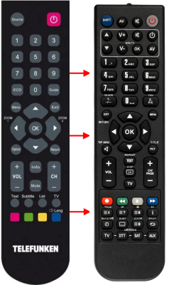 Replacement remote control for Tcl TCL-55S4600F