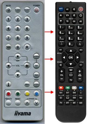Replacement remote control for Iiyama PROLITE C510T