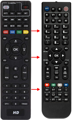 Replacement remote control for Opticum NYTRO BOX PLUS HYBRID H.265