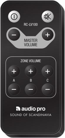 Replacement remote control for Audio Pro LV2