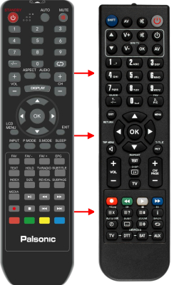 Replacement remote control for Palsonic TFTV826HD
