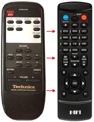 Replacement remote control for Technics SU-X840