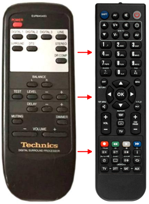 Télécommande de remplacement pour Technics EUR645403, SHAC500D