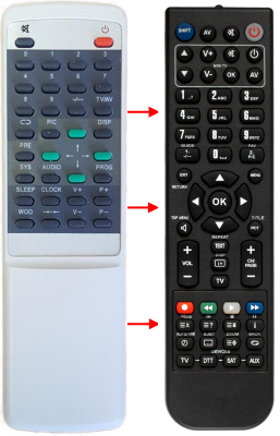 Replacement remote control for Akira RY-2002