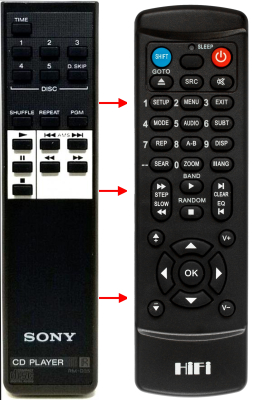 Replacement remote control for Sony RM-D35
