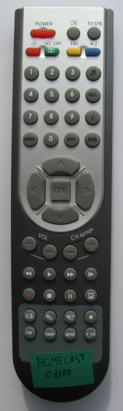Replacement remote control for Homecast C8100